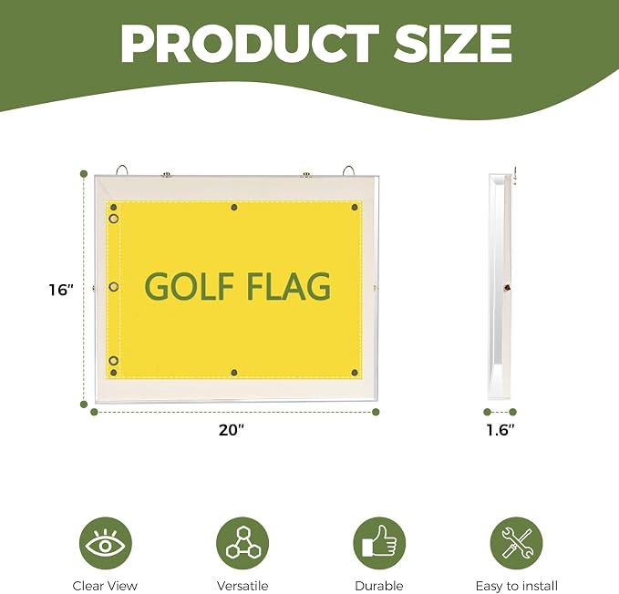 Acrylic Golf Flag Frames for 13'' x 17'' Golf Flag, Banner Frame Shadow Boxes - Image 2