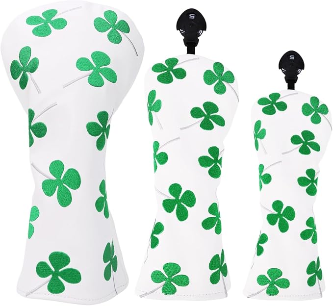 Golf Club Head Covers, Lucky Clover Golf Club Covers by WTLJQQY