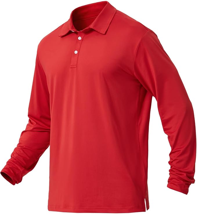 NAVISKIN Men's Polo Shirts Long Sleeve Golf Shirts by NAVISKIN