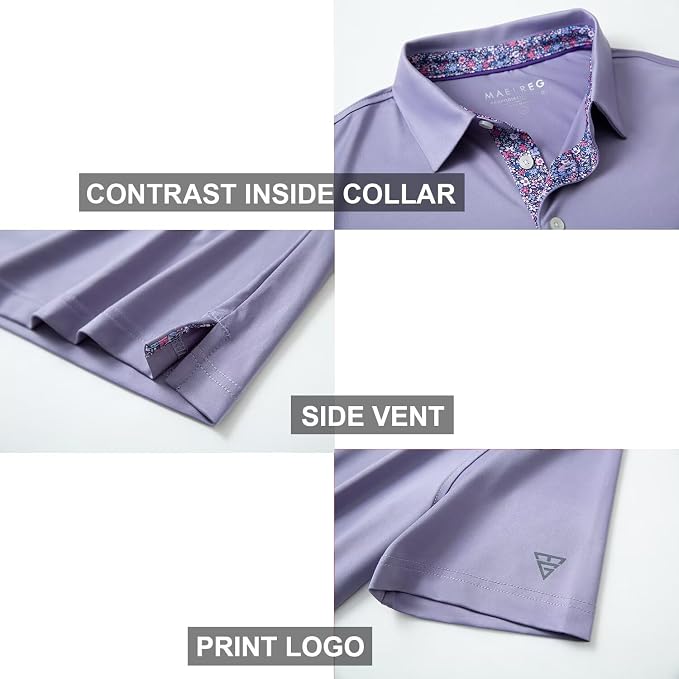 Mens Polo Shirts Short and Long Sleeve Casual Solid Stylish Dry Fit Performance - Image 4