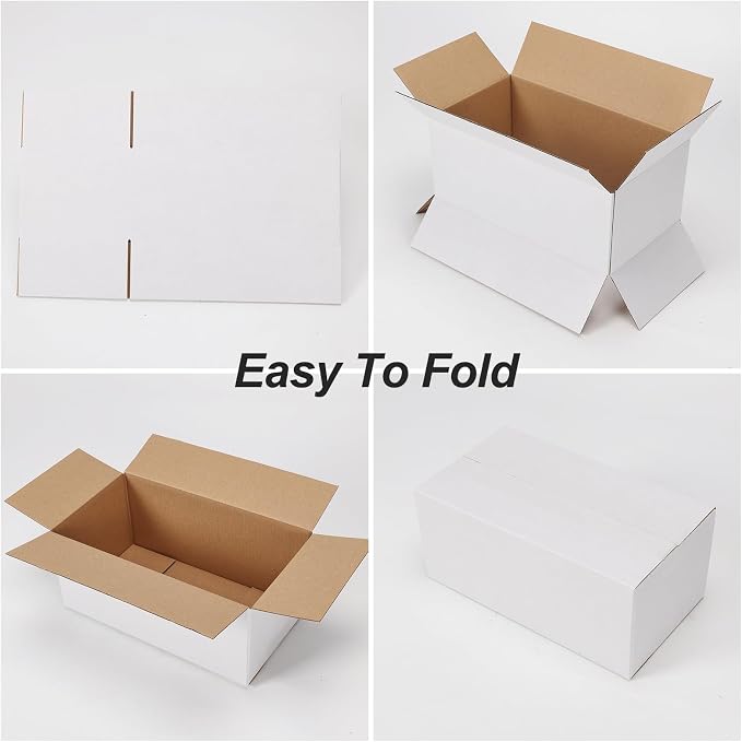 9x5x4 White Shipping Boxes Set of 40, Kraft Corrugated Cardboard Small Business - Image 7