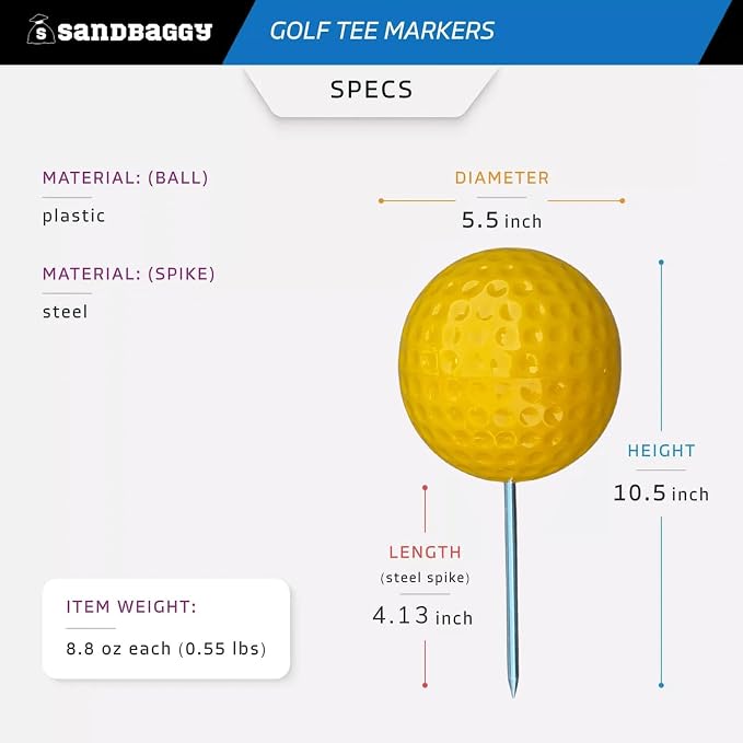 Sandbaggy Plastic Tee Markers for Golf Course - Image 2