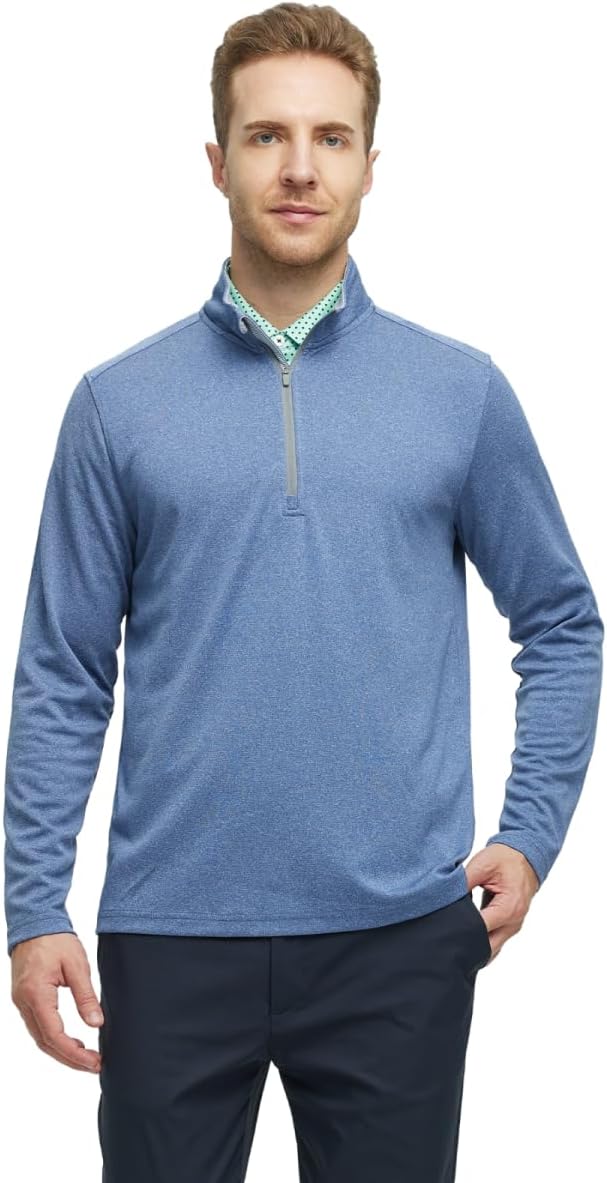 M MAELREG Quarter Zip Golf Pullover Men Dry Fit Long Sleeve Performance Wicking - Image 2