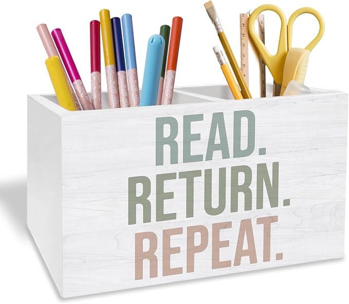Boho Book Pen Holder for Desk, Book Lover Reader Librarian Gifts Pencil by Unknown