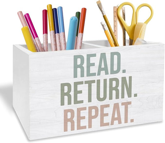Boho Book Pen Holder for Desk, Book Lover Reader Librarian Gifts Pencil by Unknown