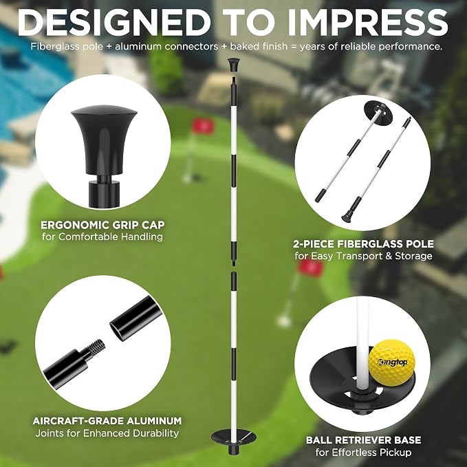 KINGTOP Golf Flagstick Mini, Putting Green Flag - Image 5