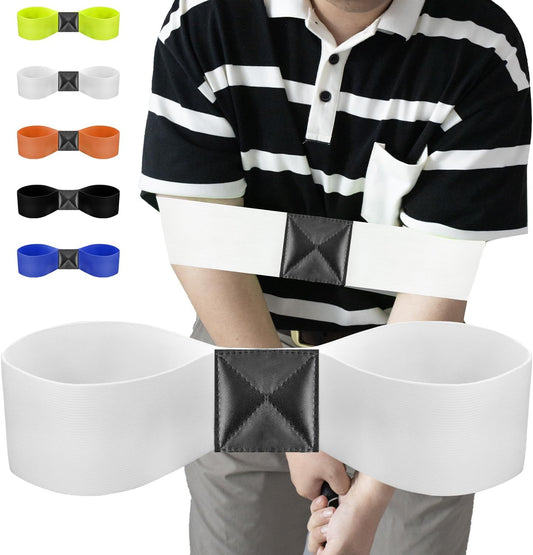 Golf Swing Training Aid-Elastic Arm Gesture Corrector Belt for Beginners,Portable Dual-Shoulder Design for Smoother Swings.Golf Accessories for Practice-Strength,Tempo Training.