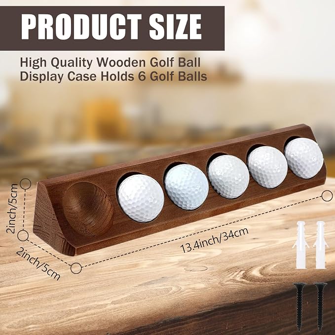 Wooden Golf Ball Display Case 1 Pack, Golf Ball Holder Display - Image 3