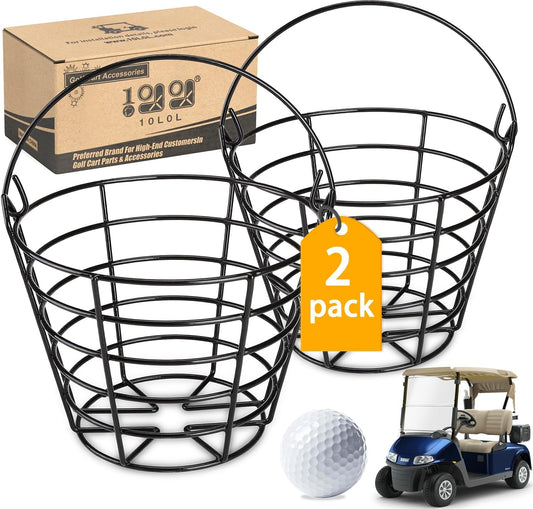 10L0L Metal Range Golf Ball Baskets with Handle, Golf Ball Storage Bucket, Holds 50 Balls Each (GolfBalls Not Included)