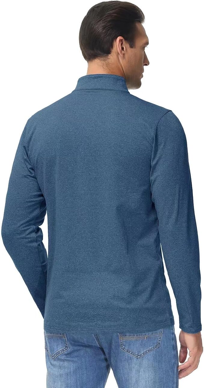 Boladeci Men's Quarter Zip Pullover Premium Fleece Lined Heather Long Sleeve - Image 6