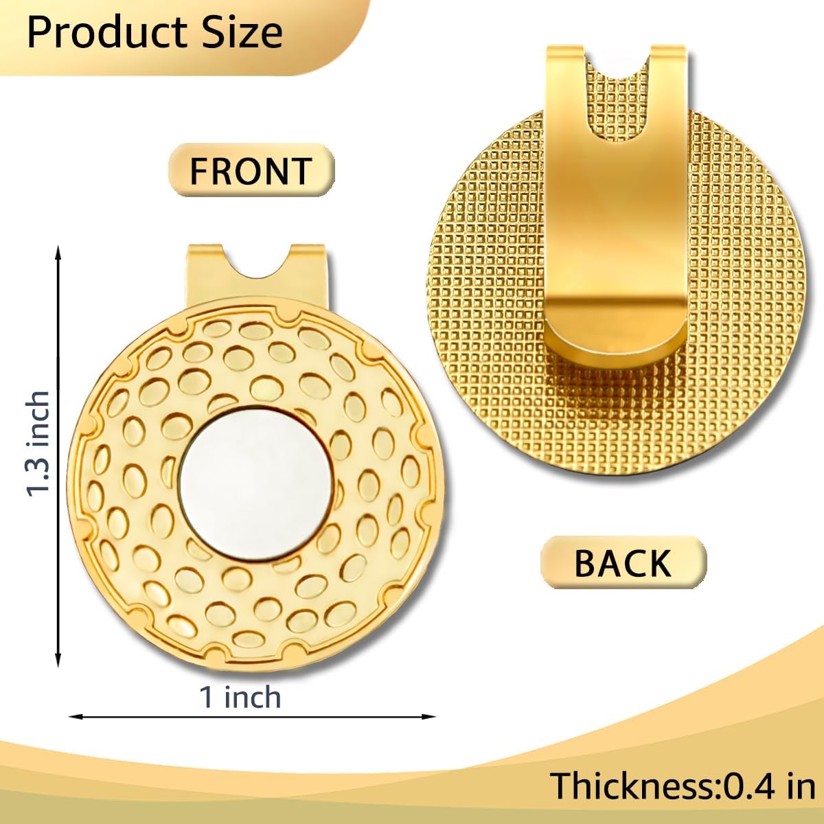 Hole in One Club Black Gold Golf Ball Marker with Magnetic Hat Clip, Golf Accessories for Men Women, Golf Gifts for Men Women Golfer, Birthday Retirement Gifts for Golf Lover Golf Fan?B?