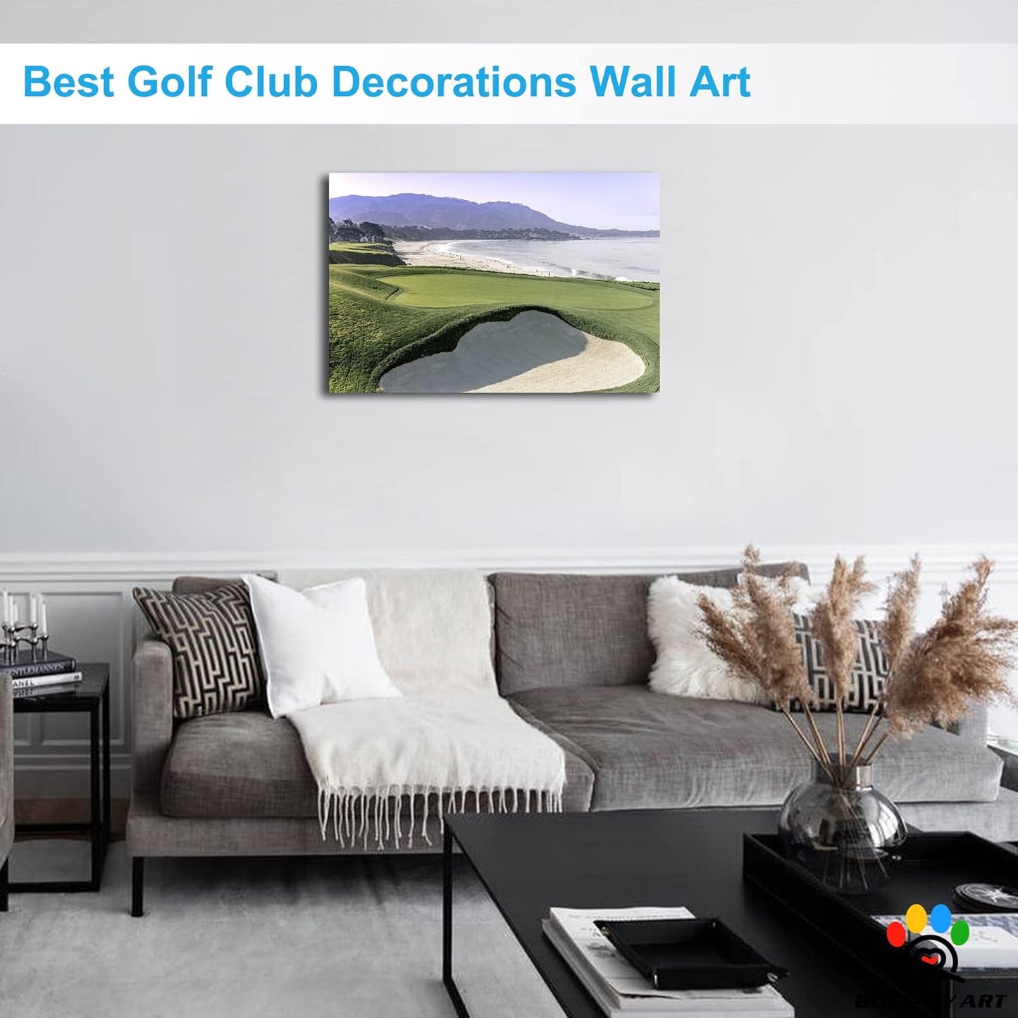 GUTTATY Golf Course Wall Art, Golf Pictures Posters Canvas Print Wall Decor for Golfer's Man Cave Home Ofice Ready to Hang (12x18 Inches)