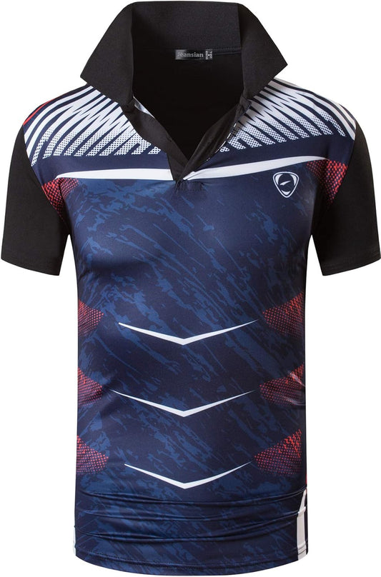 jeansian Men's Sport Outdoor Quick Dry Fit Short Sleeves Polo Tee Shirt Tshirt T-Shirt Tops Golf Tennis Bowling LSL195