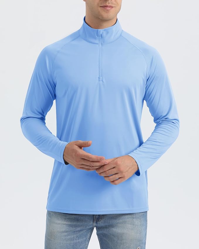 Boladeci Men's UPF 50+ Sun Shirts 1/4 Zip Long Sleeve SPF UV Protection - Image 2