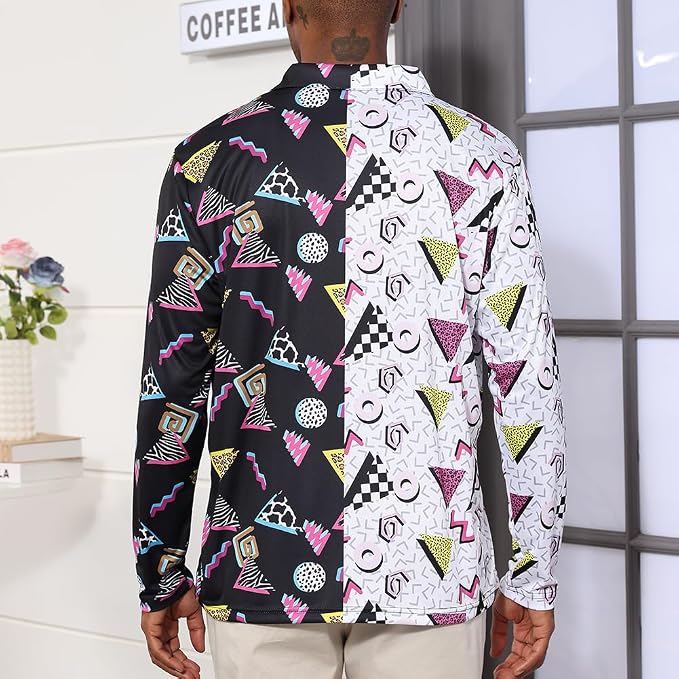 Men's Long Sleeve Golf Shirt Quick Dry 3 Button Work Fishing Outdoor Casual - Image 4