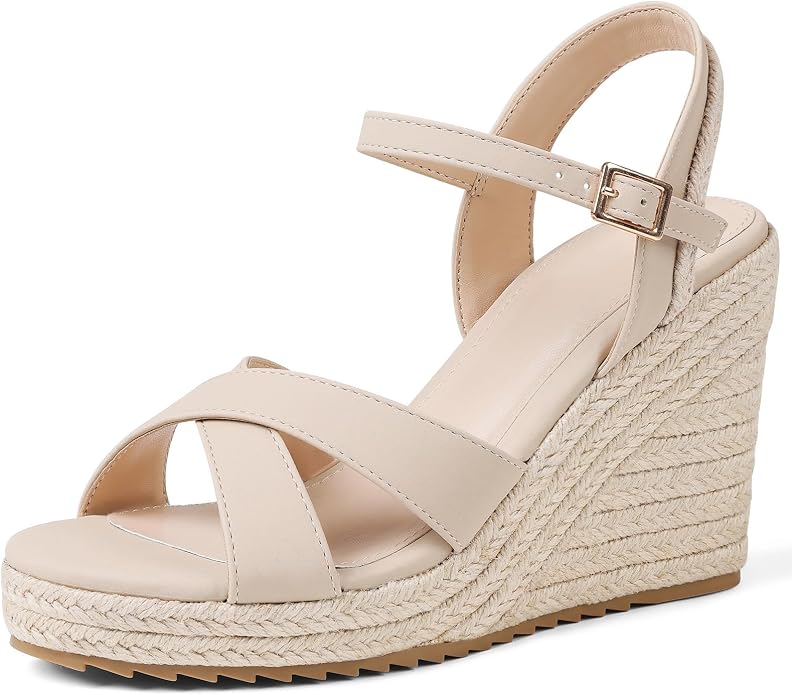 mikarka Women's Espadrille Wedge Sandals: Ankle Strap Platform Open Toe Wedges by mikarka