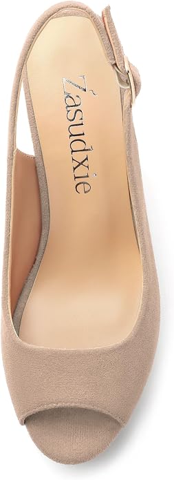 Womens Wedge Platform Sandals Peep Open Toe Slingback Buckle High Heel Dress - Image 3