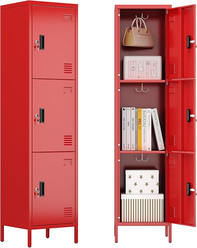 Aobabo 16" W 3 Door Metal Storage Locker by Aobabo