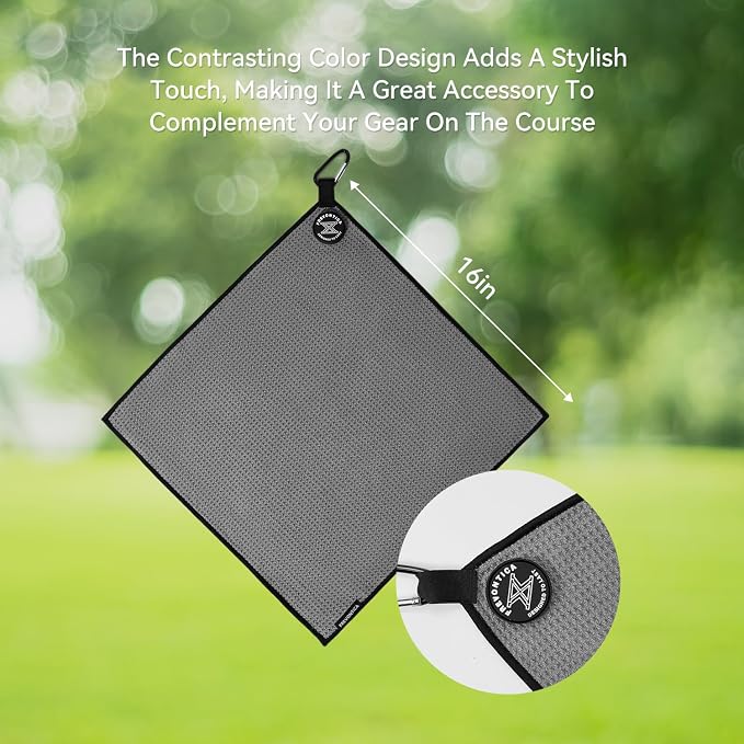Magnetic Golf Towel with Clip and Cleaning Pocket -Premium Ultra Absorbent and - Image 5