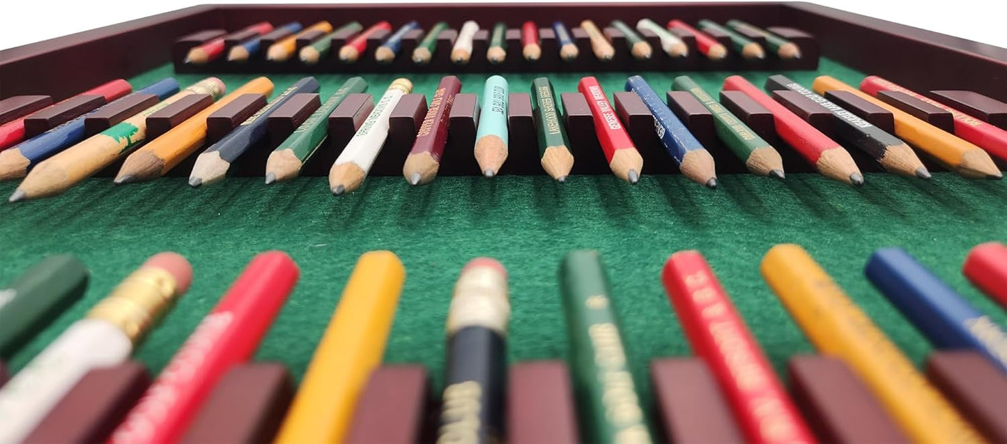 18hills Premium Wood Golf Pencil Case Holder Display - Holds 51 Pencils - Perfect Golf Gift