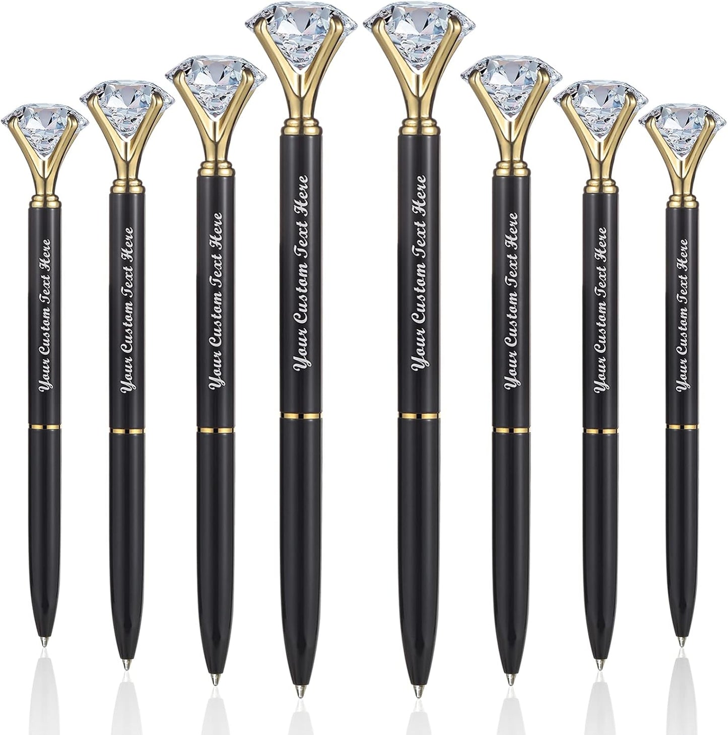 20 Pcs Big Diamond Pens Bling Wedding Crystal Metal Ballpoint Pens with Black Ink