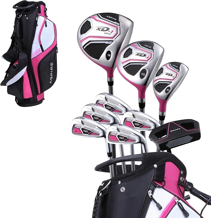 Aspire XD1 Womens Golf Clubs Full Set, Includes Driver, 6-PW Irons, Stand Bag by ASPIRE