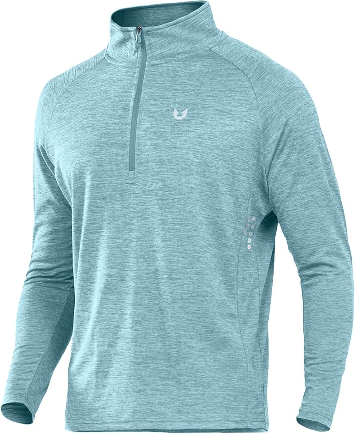 NORTHYARD Quarter Zip Pullover Men Running Shirt Long Sleeve Moisture Wicking by NORTHYARD