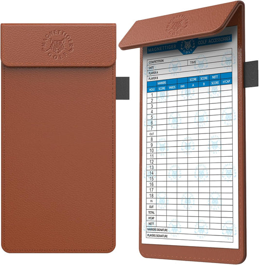 Golf Scorecard Holder & Magnetic Yardage Book Cover,Golf Accessories for Men,Magnet Book Case for Back Pocket 3.94 * 7.87inch