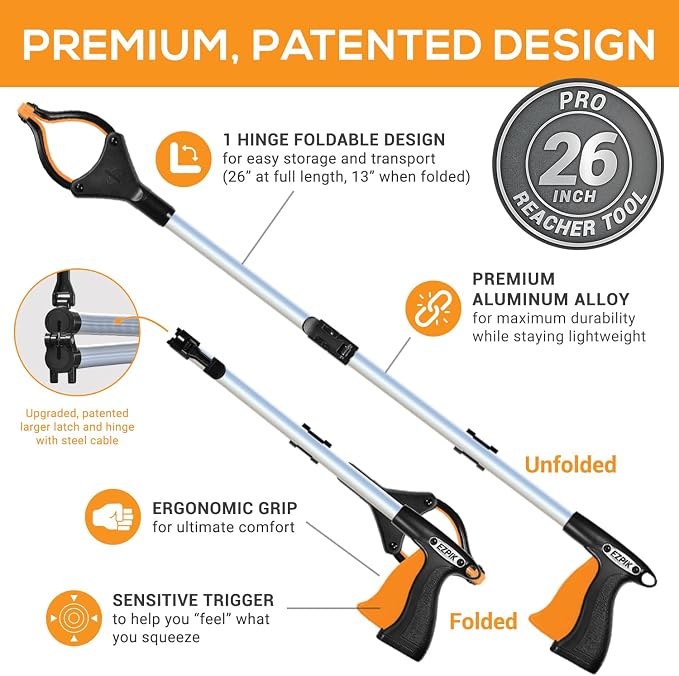 EZPIK® Grip Aid Tool Grabber Reacher + Magnets - Image 5