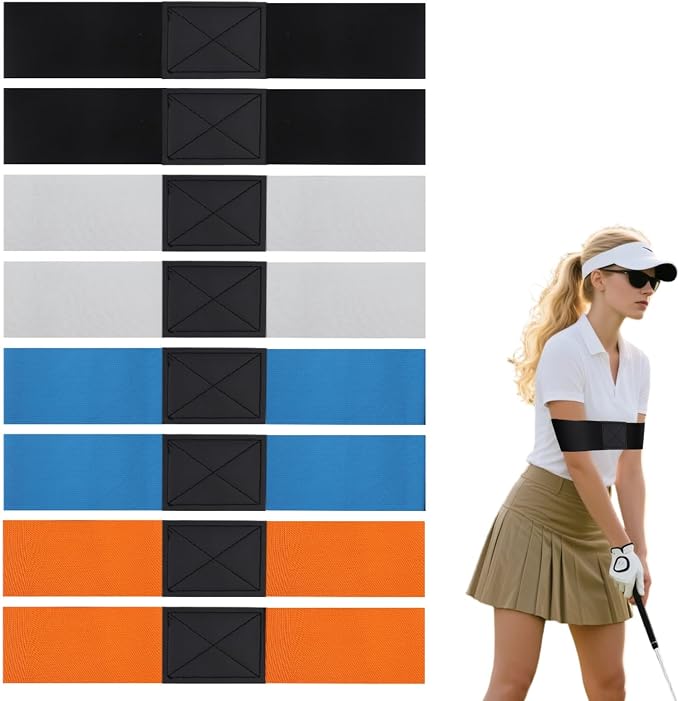 8 Pack Golf Swing Arm Bands, 4 Color Elastic Swing Correcting Trainer Bands by Ukontagood