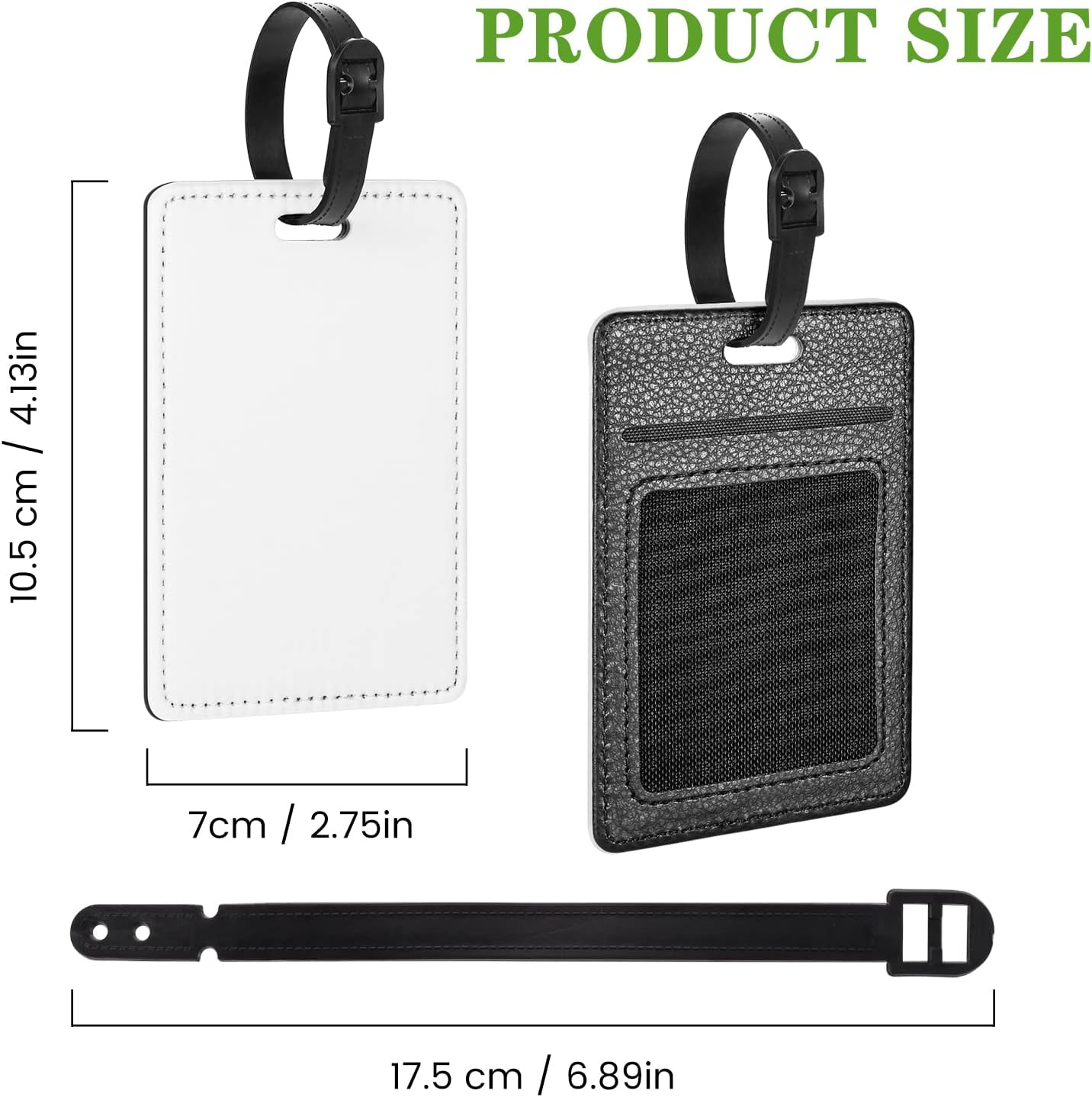 2 Packs Personalized Leather Luggage Tags for Suitcase, Custom Golf Bag Tag Travel Labels Name Identifiers with Strap for Women Men Customized Your Own Text Photo Logo