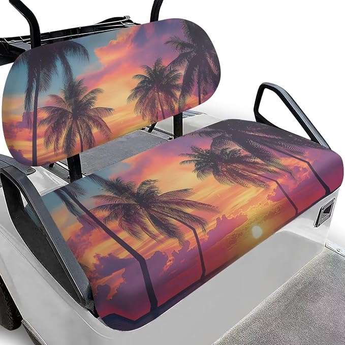 Fashion Print Golf Cart Seat Covers 2 Passenger Golf Cart Backrest Cover Golf by Knextrepoy