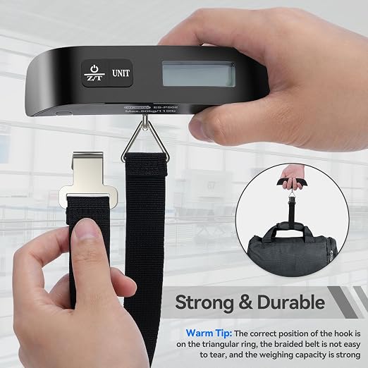 Luggage Scale, Travel Essentials, Digital Backlight LCD Display Handheld - Image 7