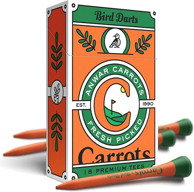 x Carrots by Anwar Carrots Limited Edition Premium Bamboo Wood Golf Tees by BirdDarts
