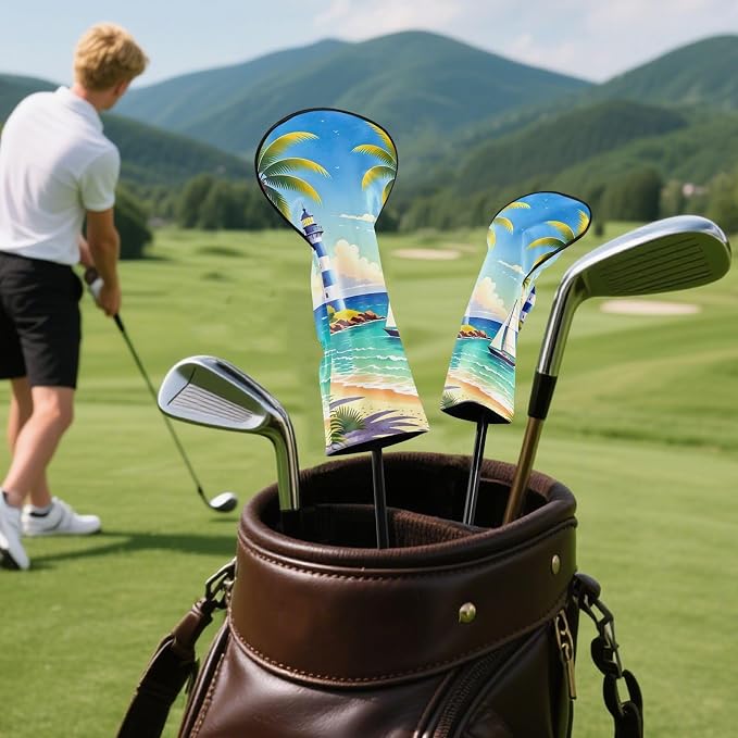 Blue Leather Golf Club Head Covers - Image 5