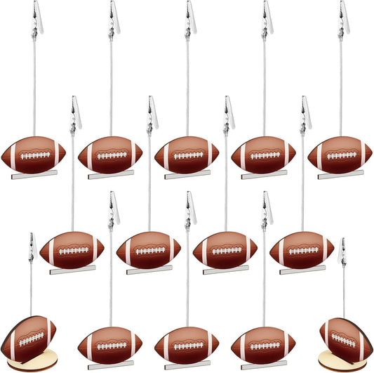20 Pcs Base Memo Clip Holder Table Number Card Place Holders Stand Note Paper Clip Centerpieces for Table Party Favors Photo Stand Events Decoration (Football)