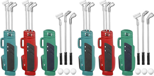 3 Sets Miniature Dollhouse Accessories Sports Miniature Golf Clubs Mini Golf Club Model Toys for 1:12 Scale Dollhouse Decorations, Red Blue Green (Pack of 2)
