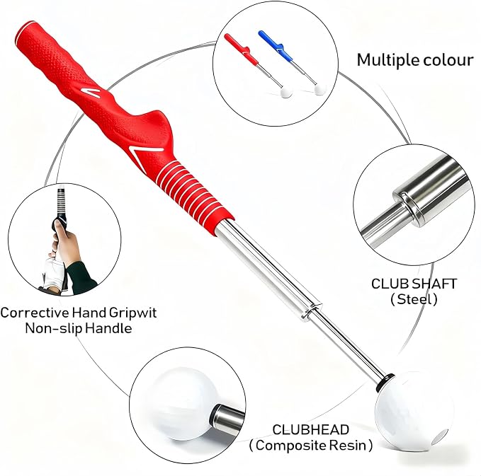 Retractable Golf Swing Training Aid, Right-Handed Golf Swing Trainer, Golf Grip - Image 3