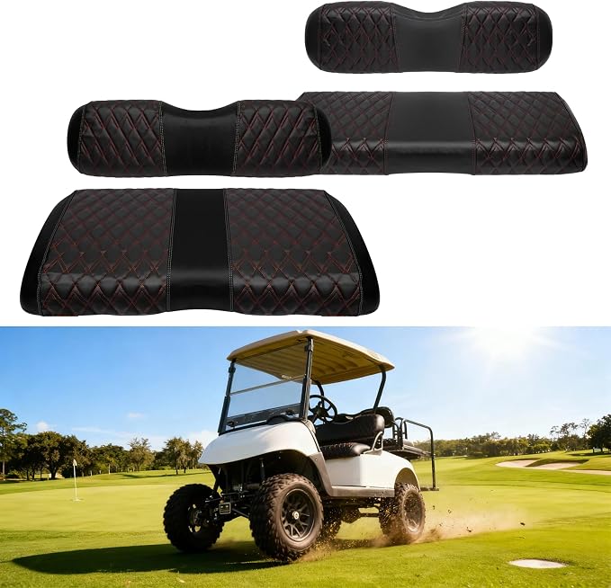 4PCS Golf Cart Diamond Seat Covers Kit, Fits EZGO RXV 2008+ Golf Cart Vinyl - Image 7