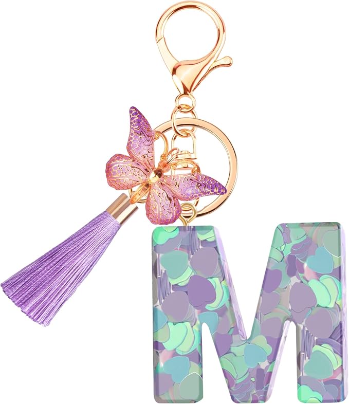 Suweibuke Colourful Cute Initial Letter Keychains by Suweibuke