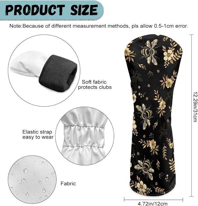 Golf Club Head Covers for Club Protective, Waterproof PU Leather Driver Fairway - Image 6