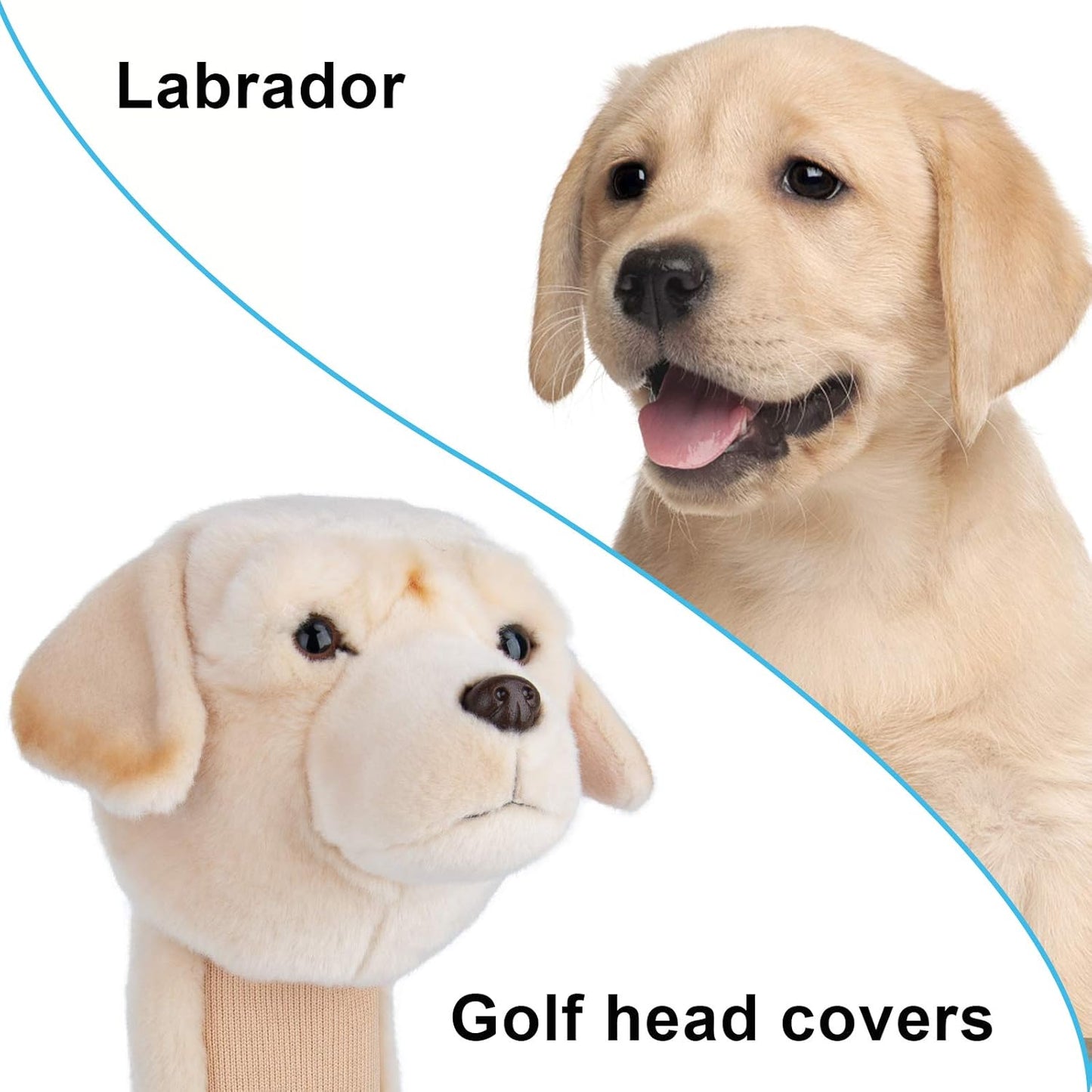 Headcovers Lab Driver Headcover Dog Golf Club Head Covers Funny Golf Club Covers Animals Plush Driver Headcover Gift for Men Women