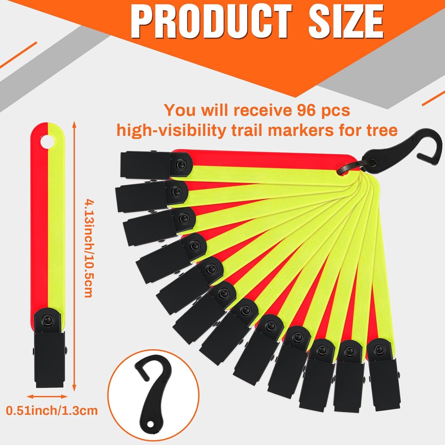 24/48/72/96/120 Pcs Trail Markers for Hunting Reflective Trail Markers High Visibility Glow Tree Reflector Tags with Clip for Tree Stand Hunting Hiking Camping