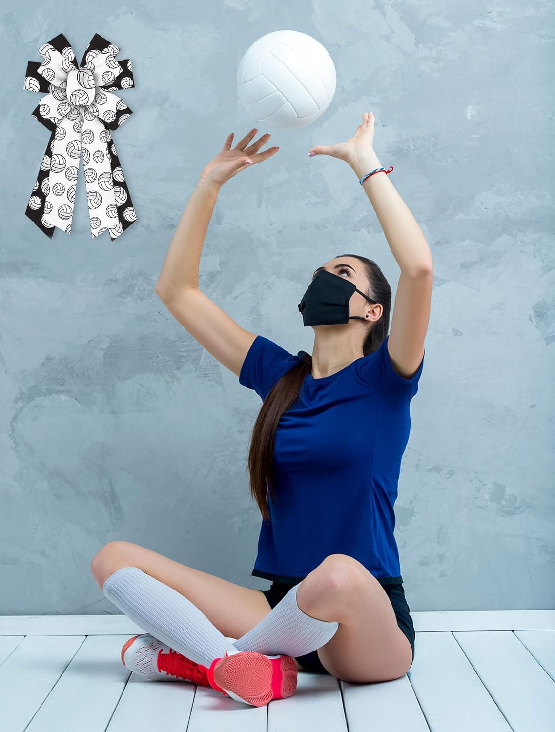 2 Rolls 2.5'' X 10 Yards Volleyball Ribbon Black and White Sports Ribbons for Crafts Gift Wrapping Sports Ball Burlap Ribbon for Wreath Bows Sport Team Birthday Party Home Decoration