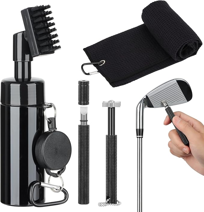 Golf Club Cleaning Kit with Golf Club Cleaner with Water Golf Towel Divot by HUIJUTCHEN