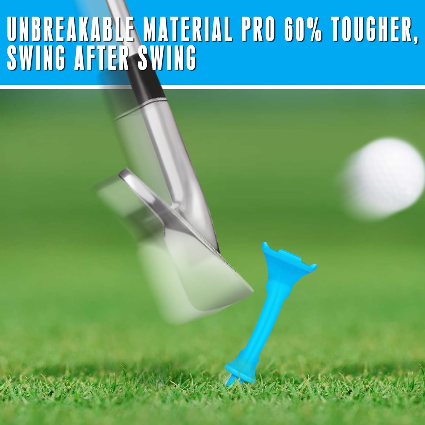High Perfomance Material Golf Tees, Unbreakable & Stability Professional Golf Tees, Perfect Tee Height at Every Shot Golf Tees