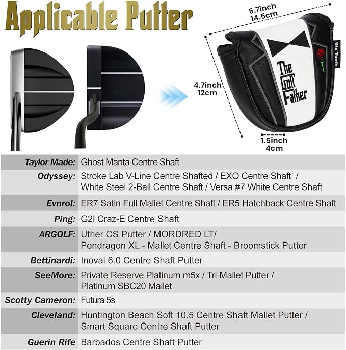 The Golf Father Golf Club Covers, Driver Fairway Hybrid Headcover, Funny Putter - Image 6