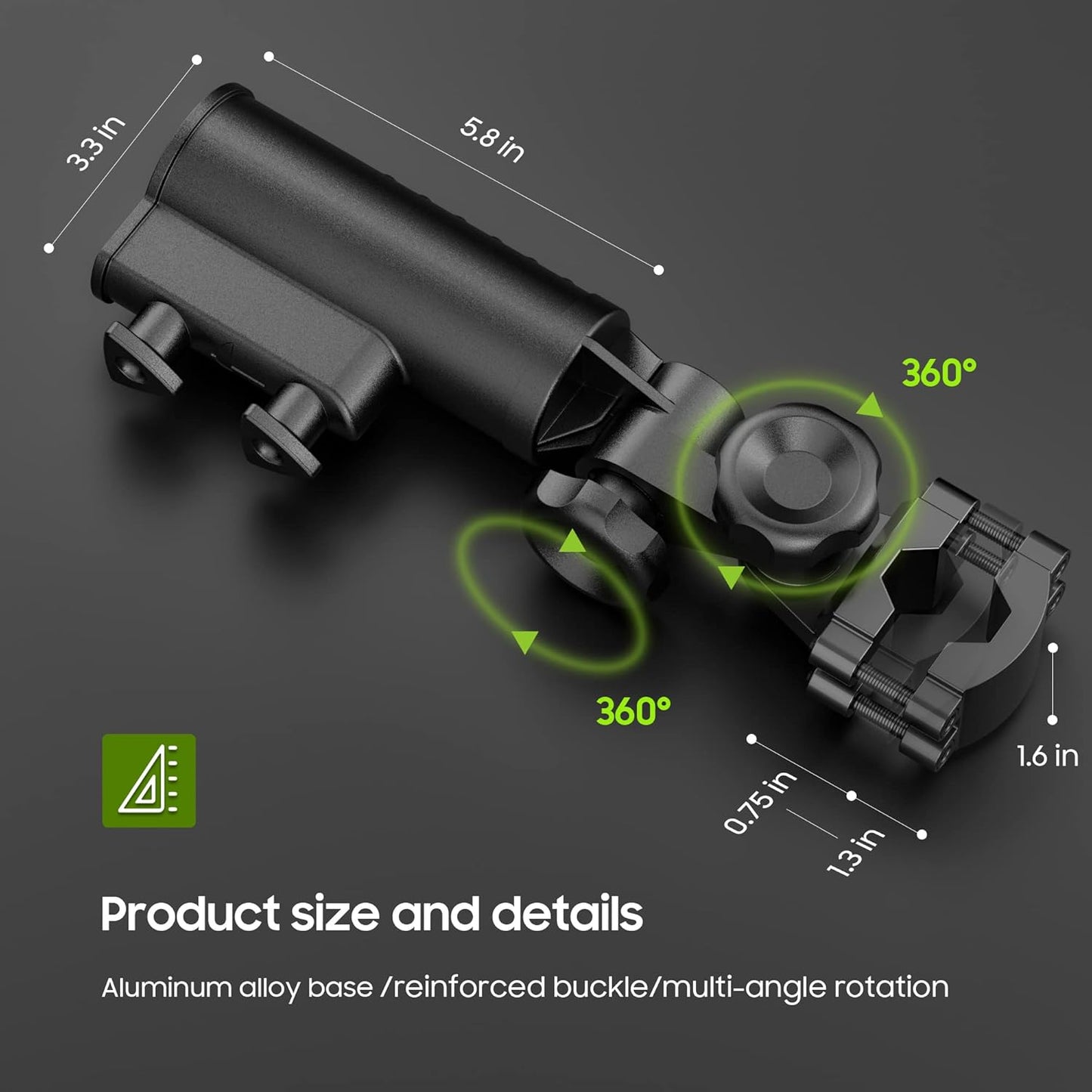 10L0L Heavy Duty Golf Push Cart Umbrella Holder, Aluminium Alloy Base Super Strong Windproof, Universal Umbrella Stand for Mobility Scooter, Stroller, Wheelchair, Beach Chair