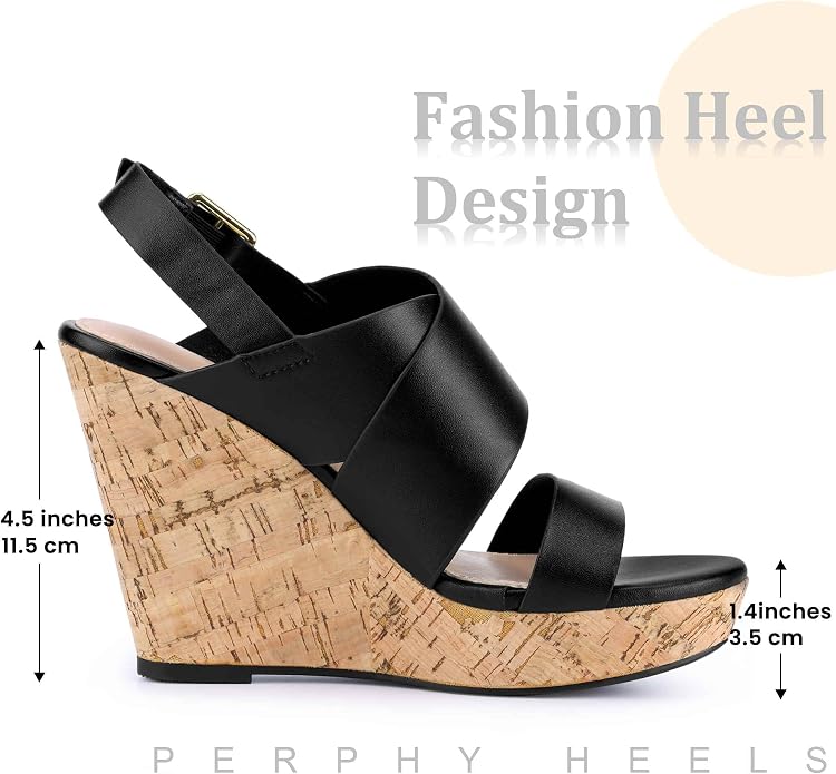 Perphy Open Toe Platform Wedge Sandals - Image 6