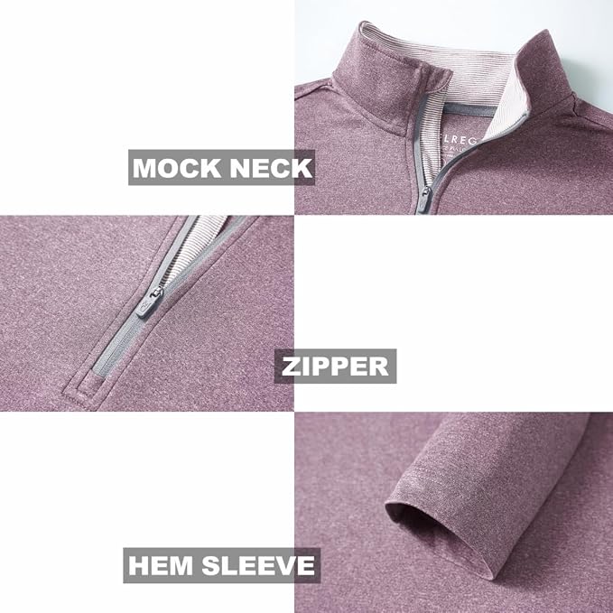 M MAELREG Quarter Zip Golf Pullover Men Dry Fit Long Sleeve Performance Wicking - Image 4